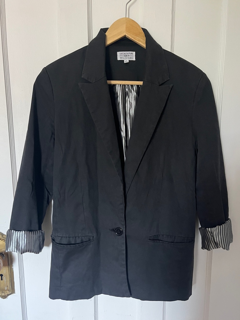 LuccaCouture x Wildfang tailored blazer black classic elegant size small